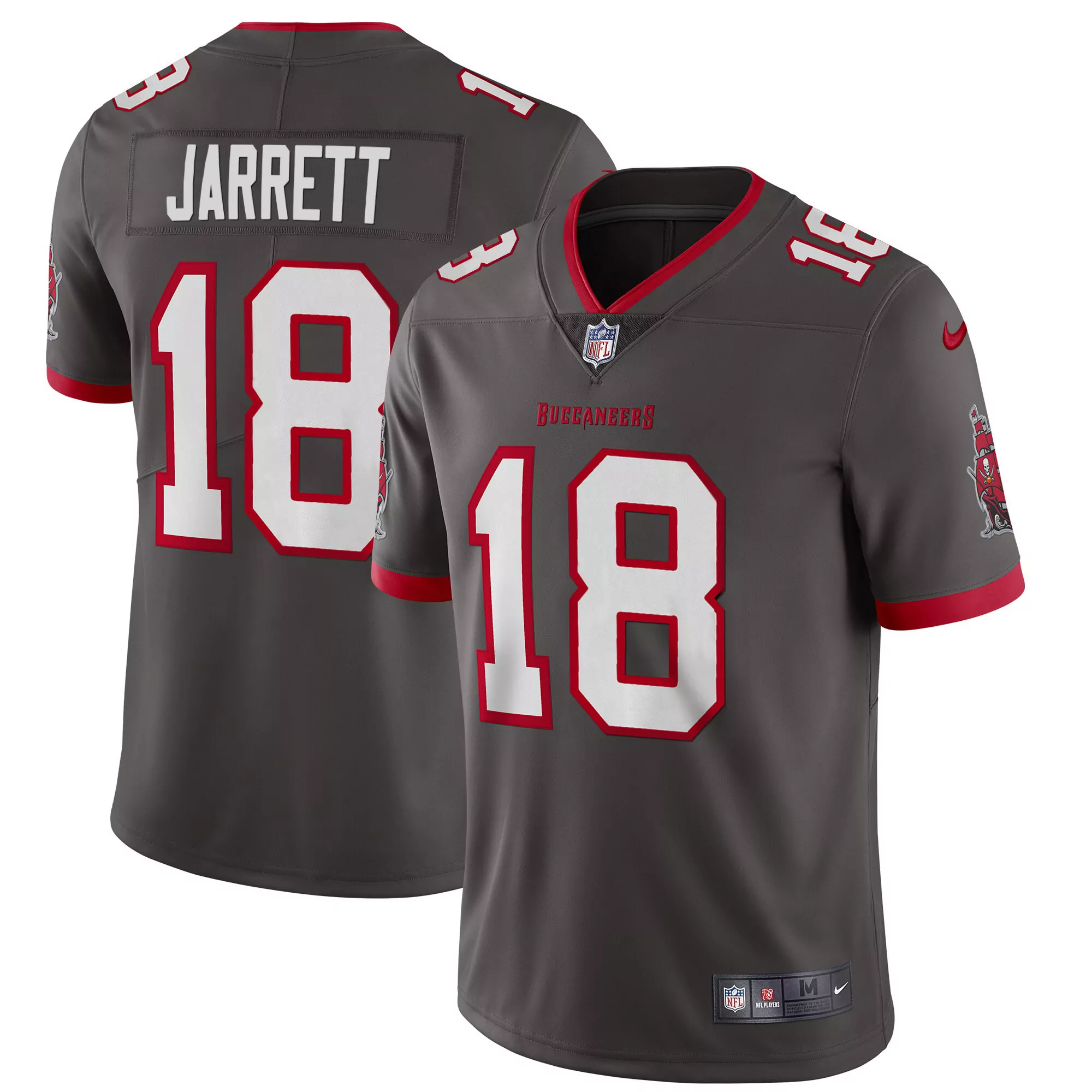 jarrett 18 tampa bay buccaneers 2023 men s all stitched vapor jersey gray red