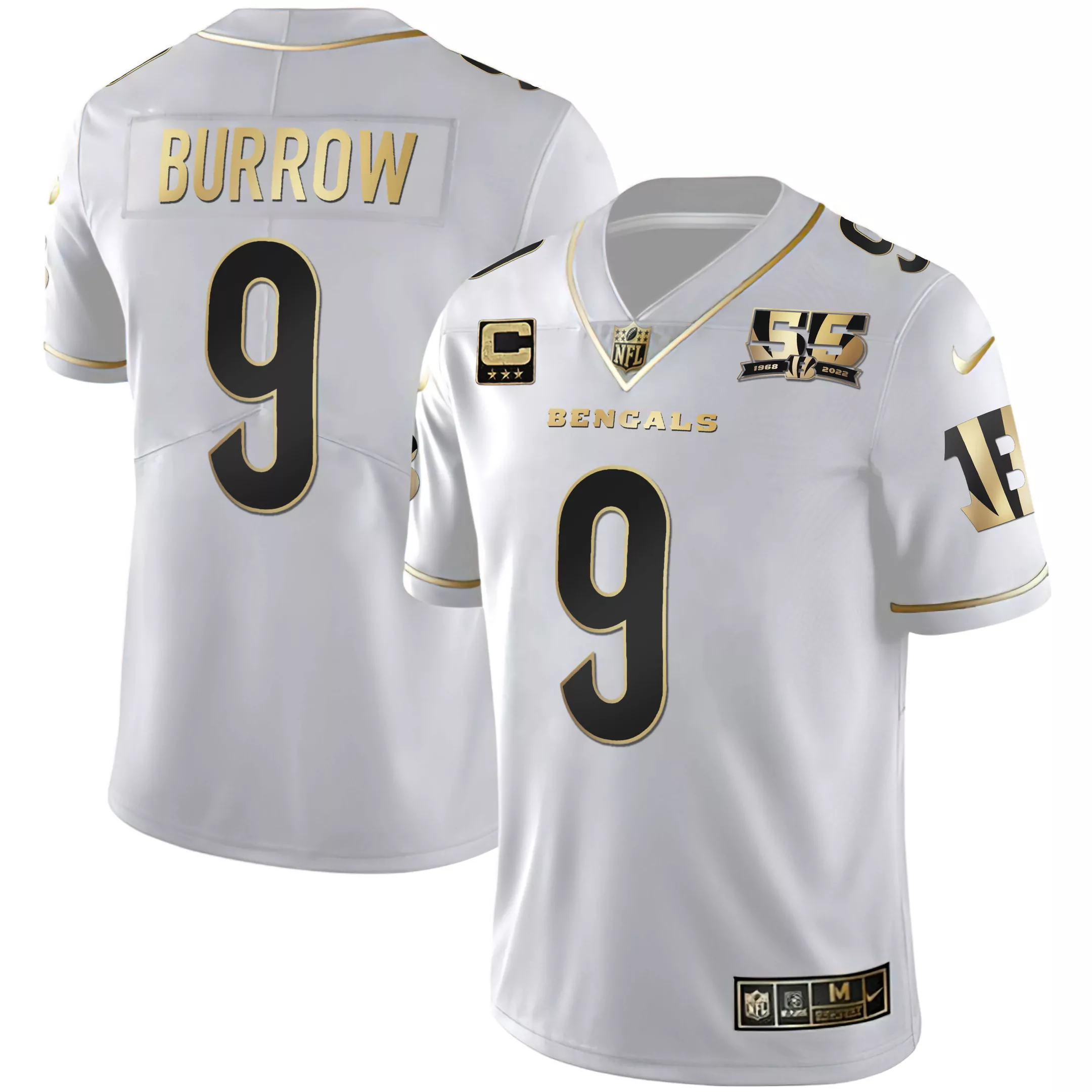 joe burrow 9 cincinnati bengals 2022 men s all stitched vapor jersey white limited edition