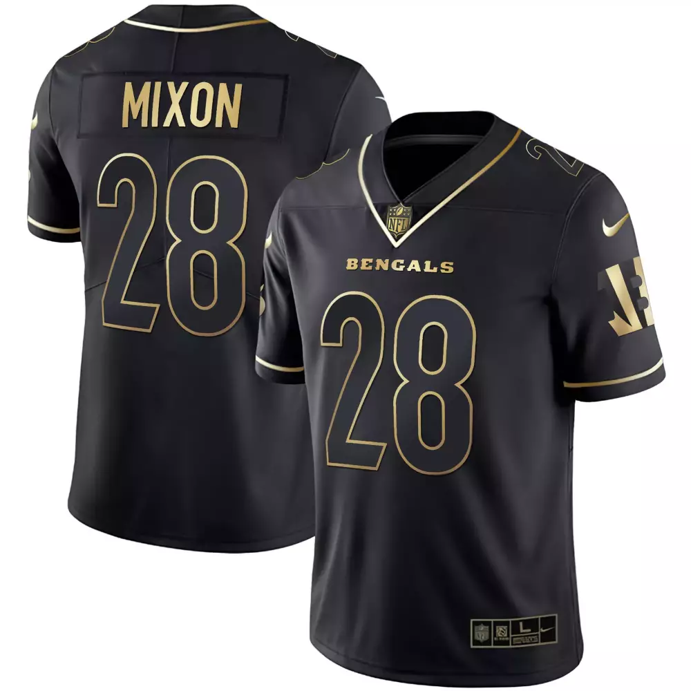 Joe Mixon 28 Cincinnati Bengals 2023 Limited Edition Vapor Jersey | Black Stitched Style | Fan Gear for Men, Women & Youth