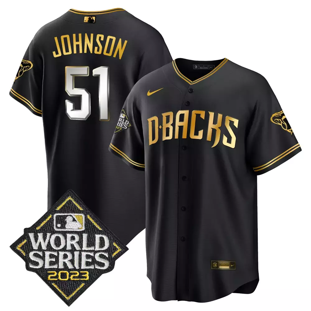 johnson 51 d backs 2023 men s all stitched vapor jersey black world series edition 1
