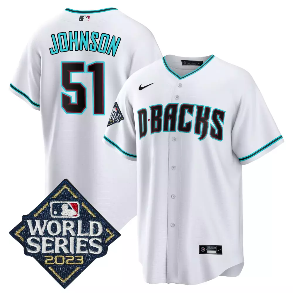 johnson 51 d backs 2023 men s all stitched vapor jersey with world series patch