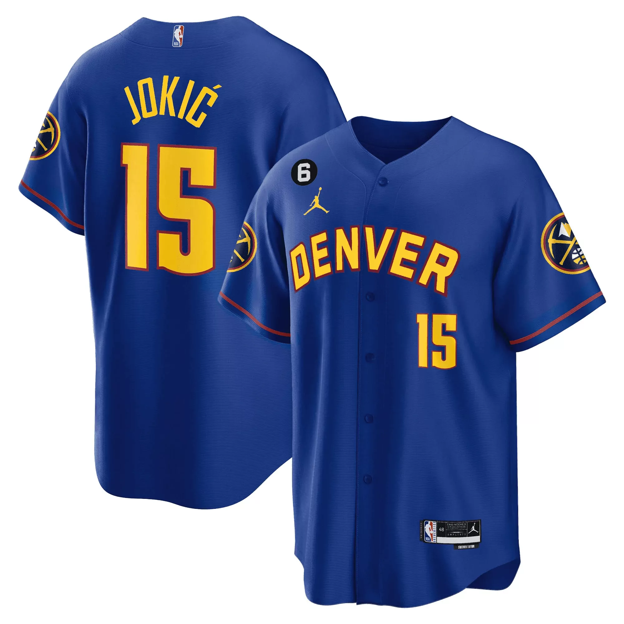 joki 15 denver nuggets 2023 men s all stitched vapor jersey blue with patch 1