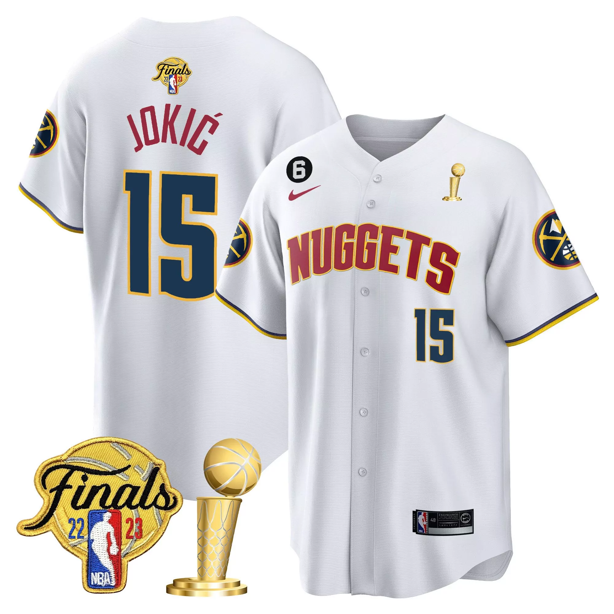 joki 15 denver nuggets 2023 men s finals all stitched vapor jersey with patch