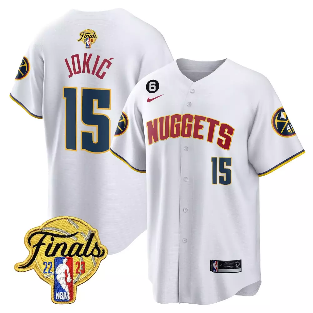 Joki 15 Nuggets 2023 Men's All Stitched Vapor Jersey | White Finals Edition Fan Gear for Game Day
