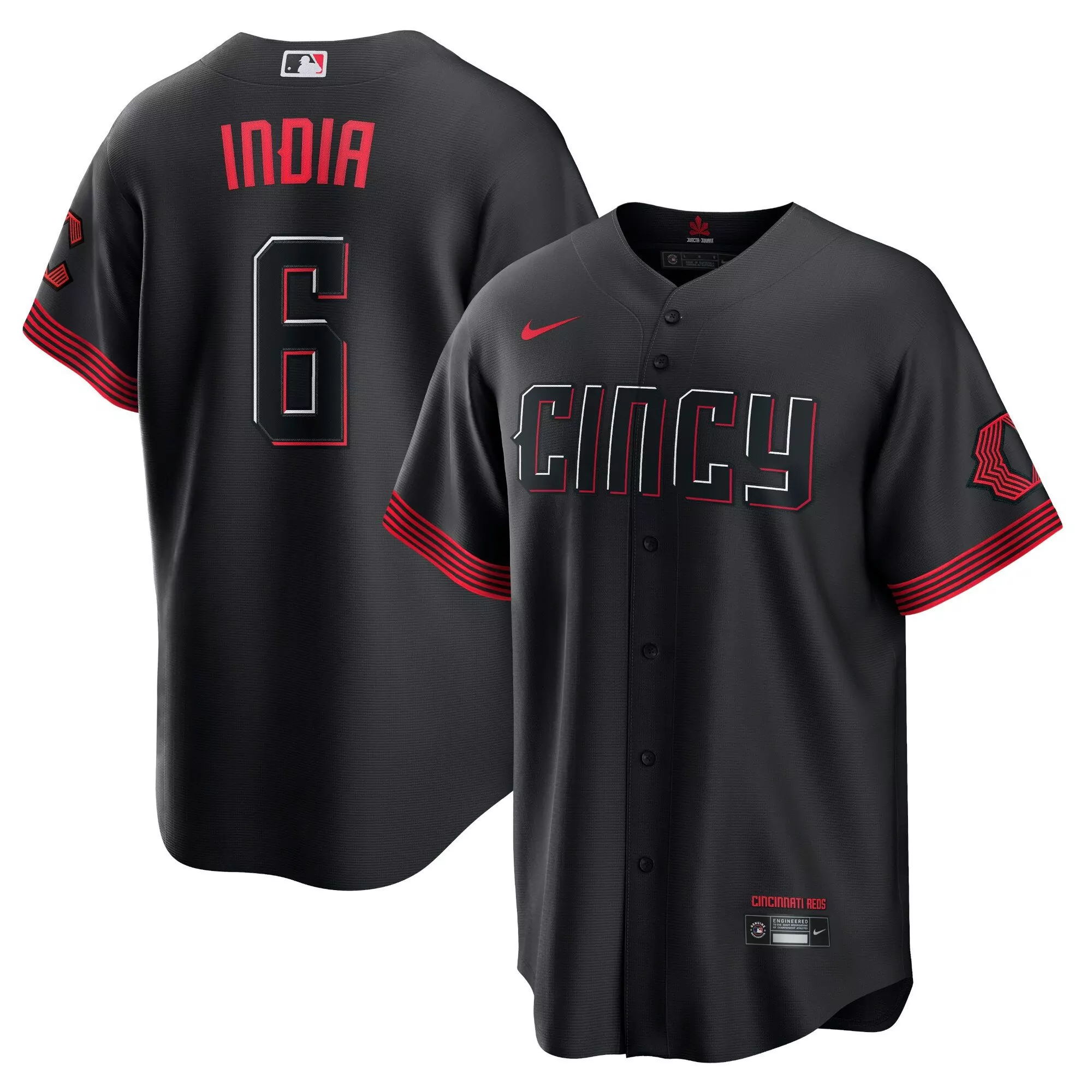 jonathan india 6 cincinnati reds 2023 men s all stitched vapor jersey black