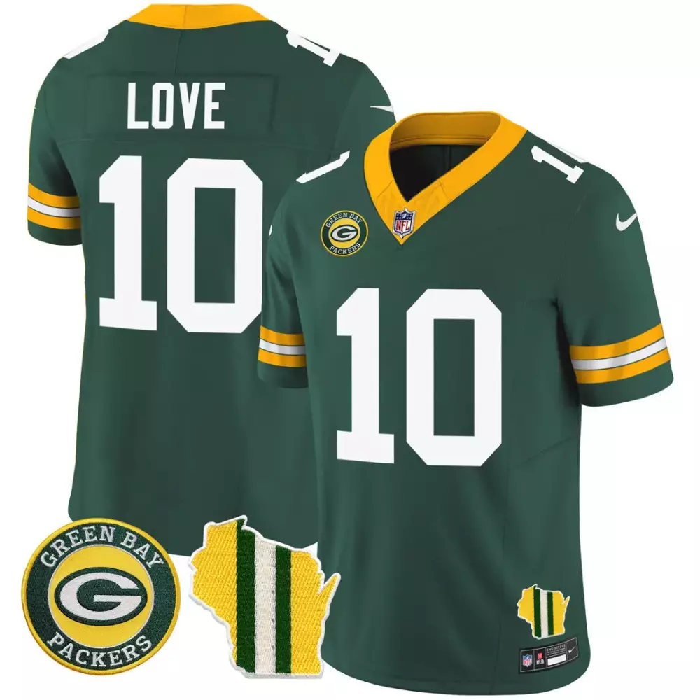 Jordan Love 10 Green Bay Packers 2023 Stitched Vapor Jersey | Green & Gold Edition | Limited Edition Fan Gear | For Men, Women & Youth