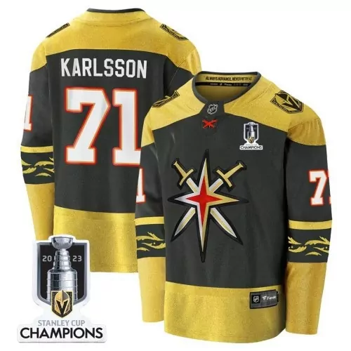 karlsson 71 vegas golden knights 2023 men s all stitched vapor jersey champions edition 1