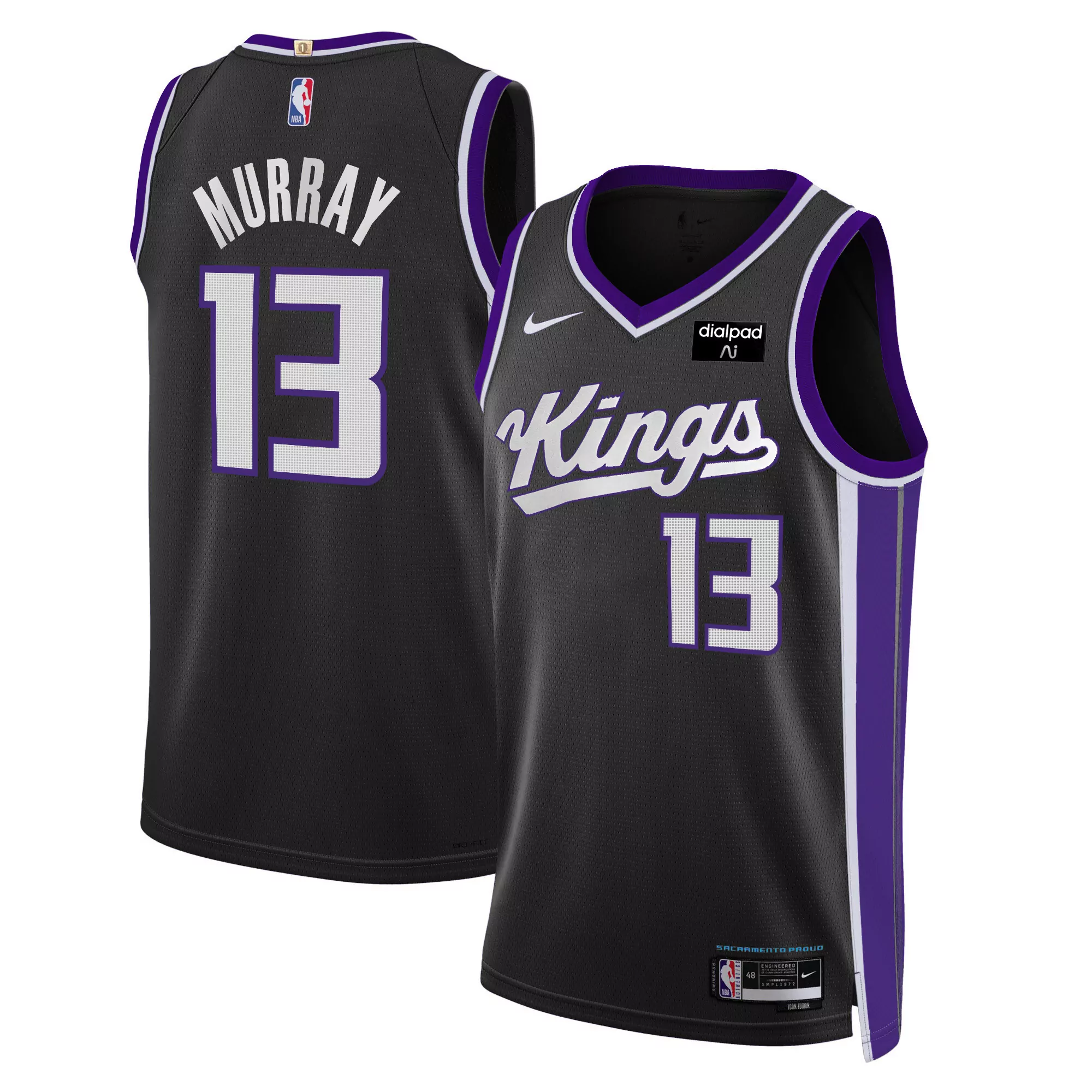 jonas valan i nas sacramento kings fanatics youth fast break replica player jersey black icon edition