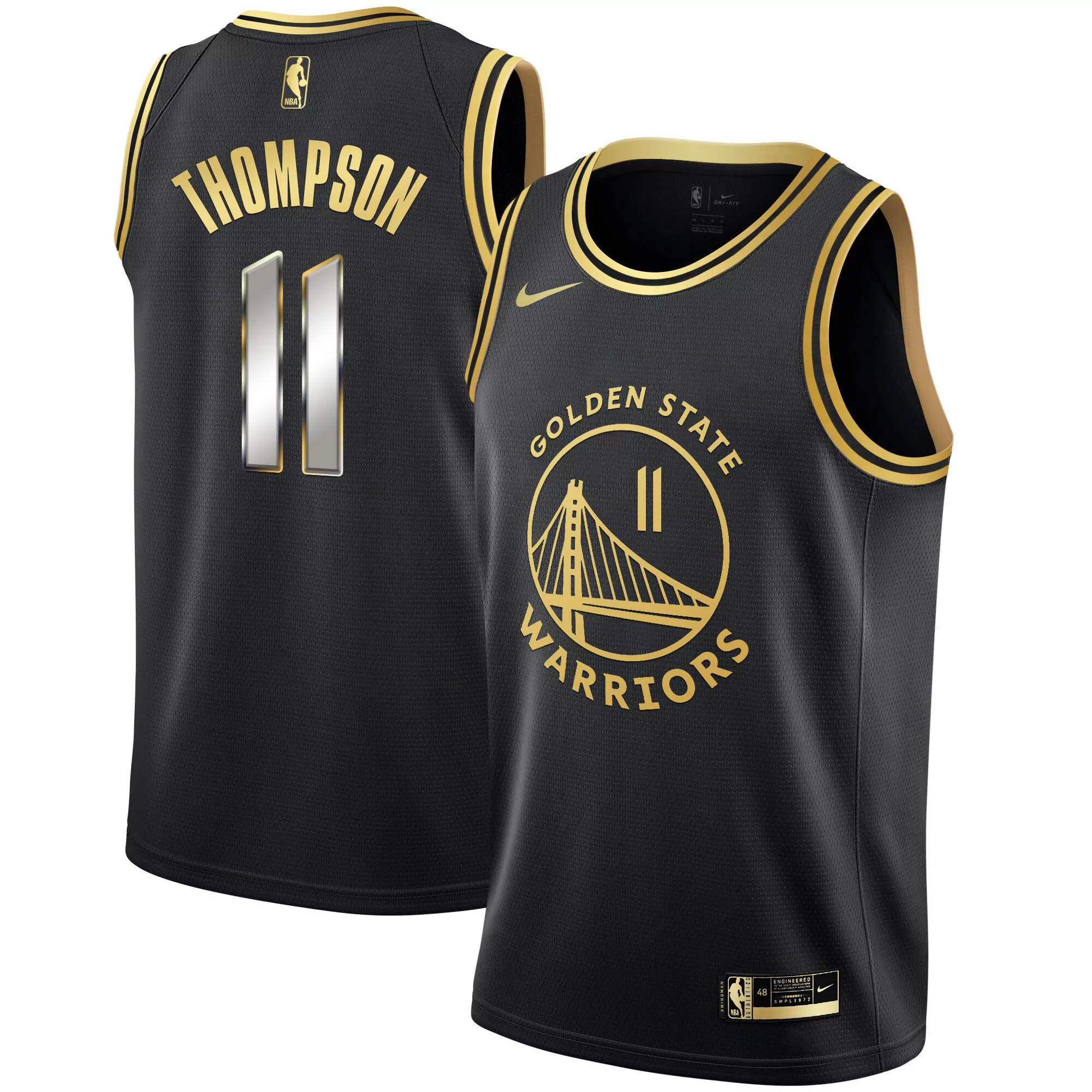 klay thompson 11 golden state warriors 2023 men s all stitched vapor jersey black edition