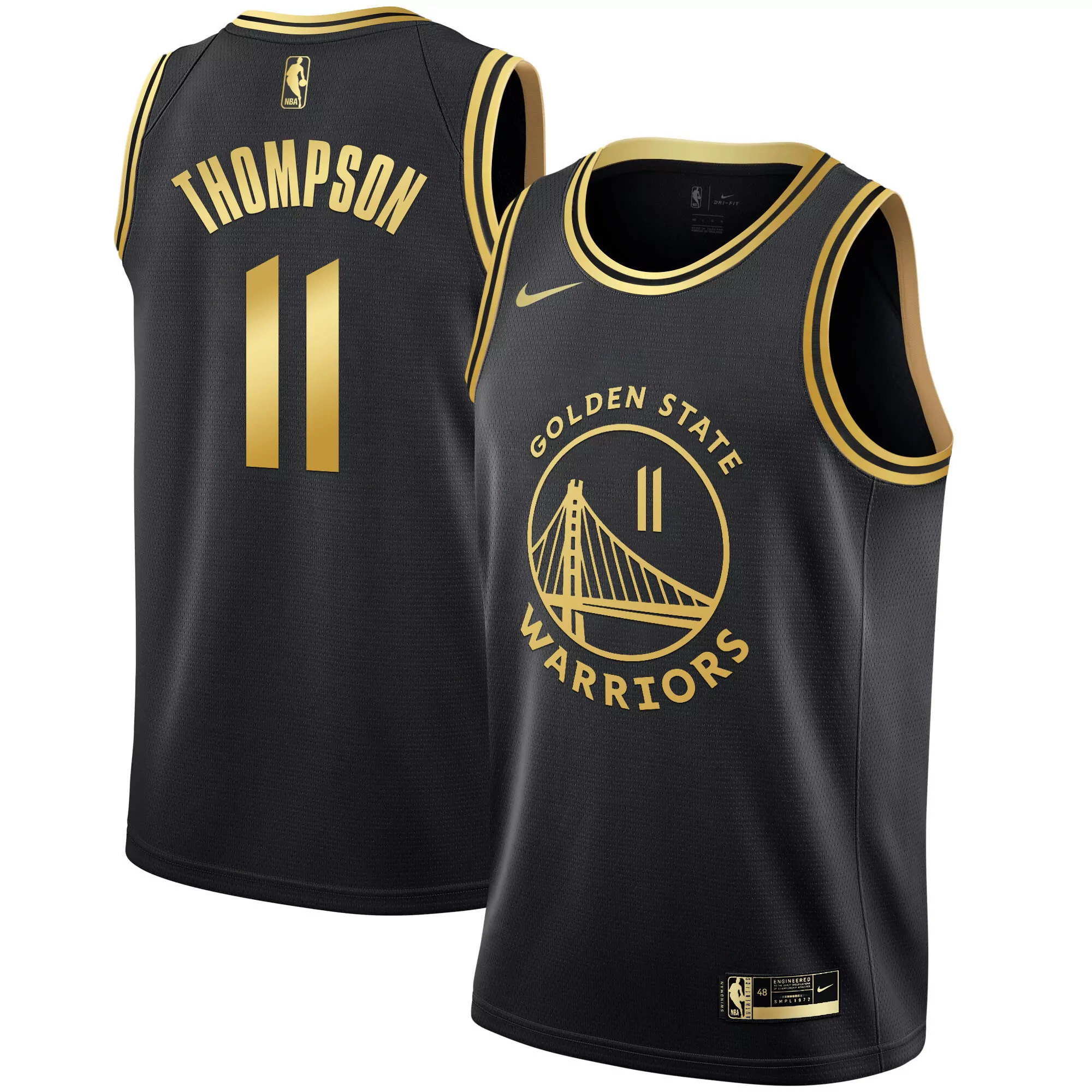 klay thompson 11 golden state warriors 2023 men s all stitched vapor jersey black edition