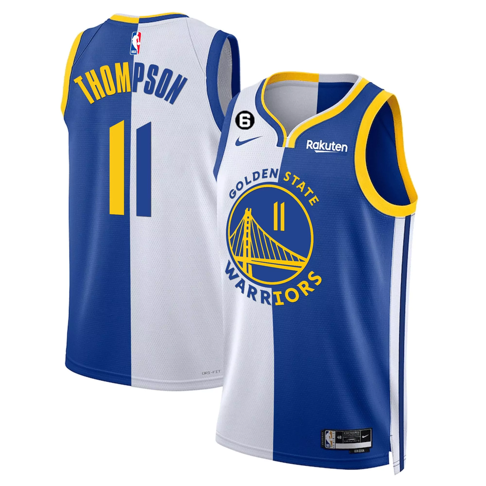 klay thompson 11 golden state warriors 2023 men s all stitched vapor jersey blue white