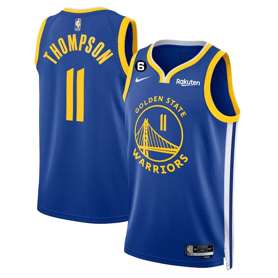 klay thompson 11 golden state warriors 2023 men s all stitched vapor jersey black yellow 1