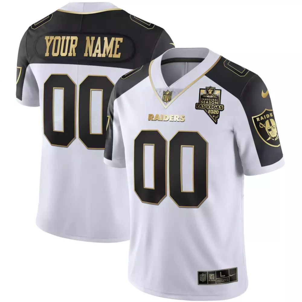 las vegas raiders 2020 all stitched vapor jersey your name 00 men s white edition