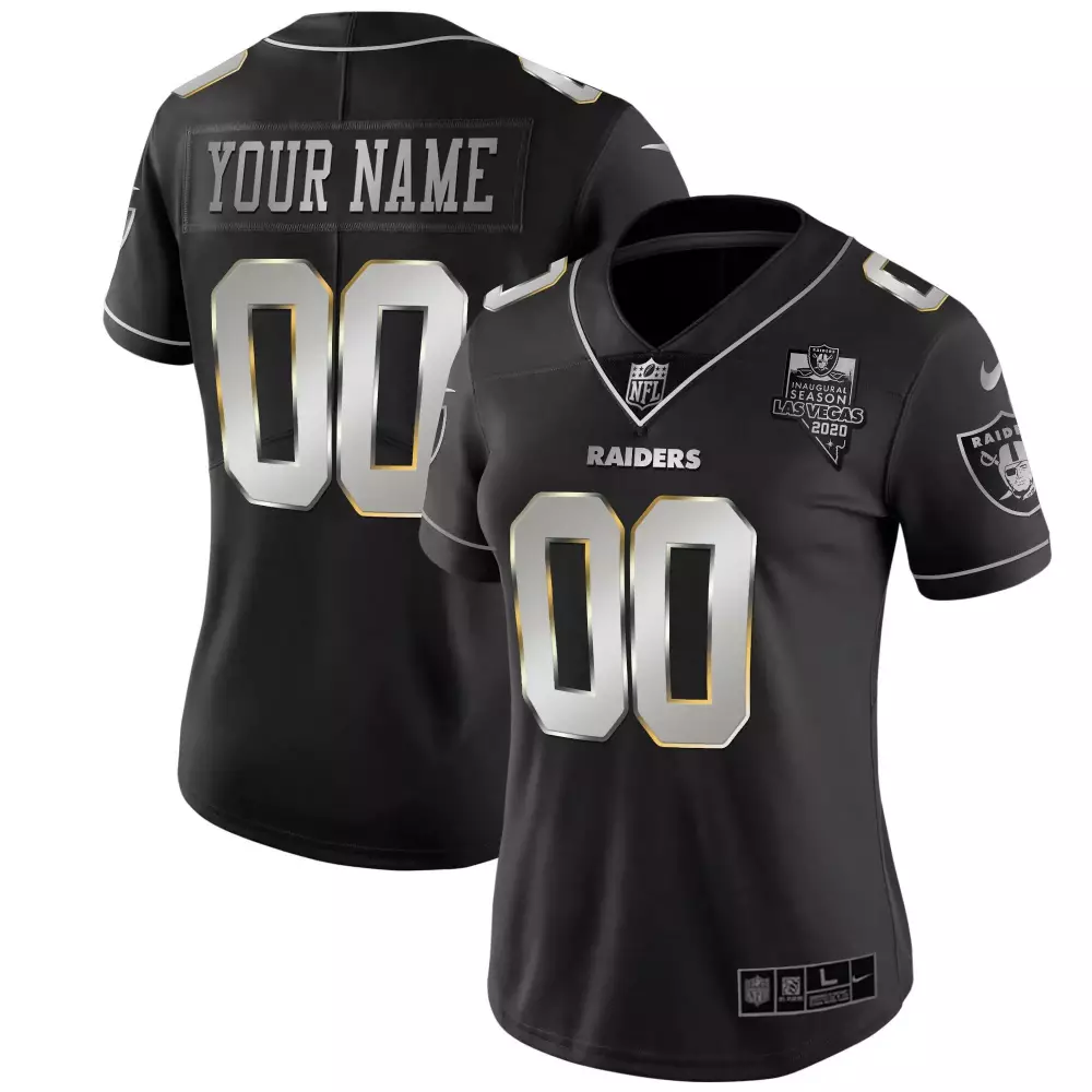 las vegas raiders women s 2020 all stitched vapor jersey your name 00 black