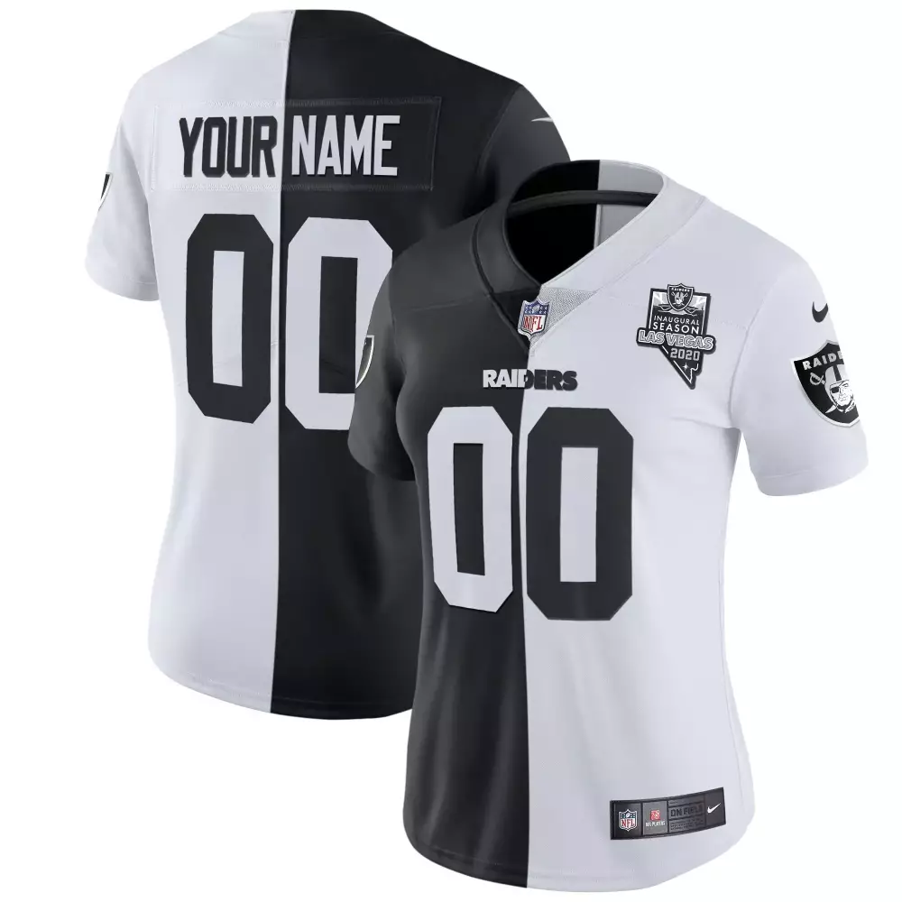 las vegas raiders women s 2020 your name 00 all stitched vapor jersey black white