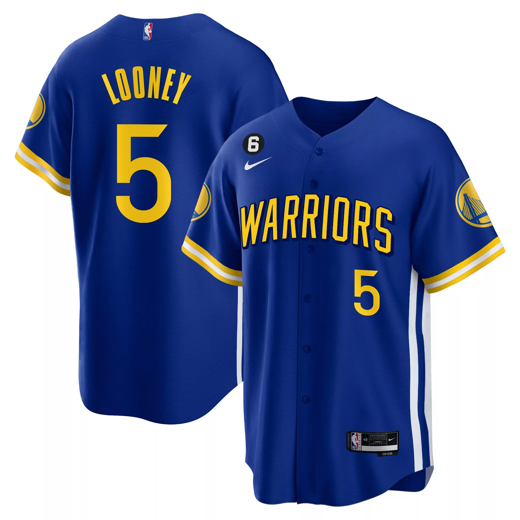 looney 5 golden state warriors 2023 men s all stitched vapor jersey black edition 1