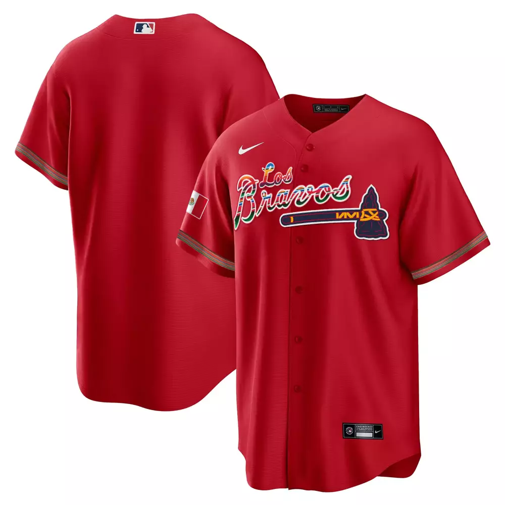 los bravos red all stitched vapor jersey 2023
