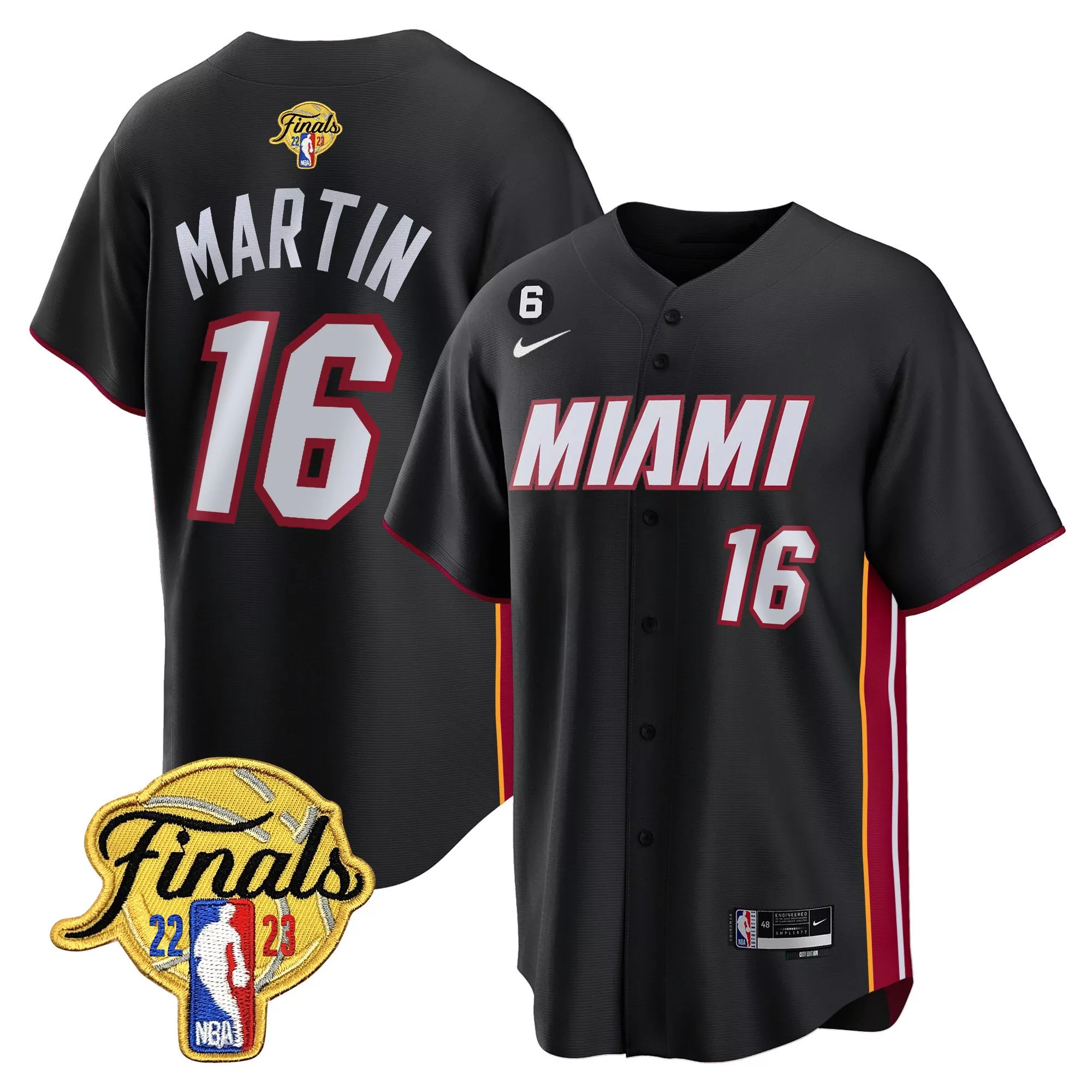 martin 16 miami heat 2022 men s finals all stitched vapor jersey black
