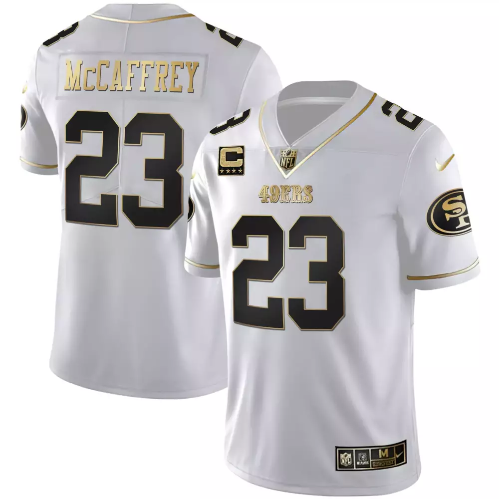 Mccaffrey 23 San Francisco 49ers 2023 Stitched Vapor Jersey | White Design | Game Day Outfit | For Men, Women & Youth