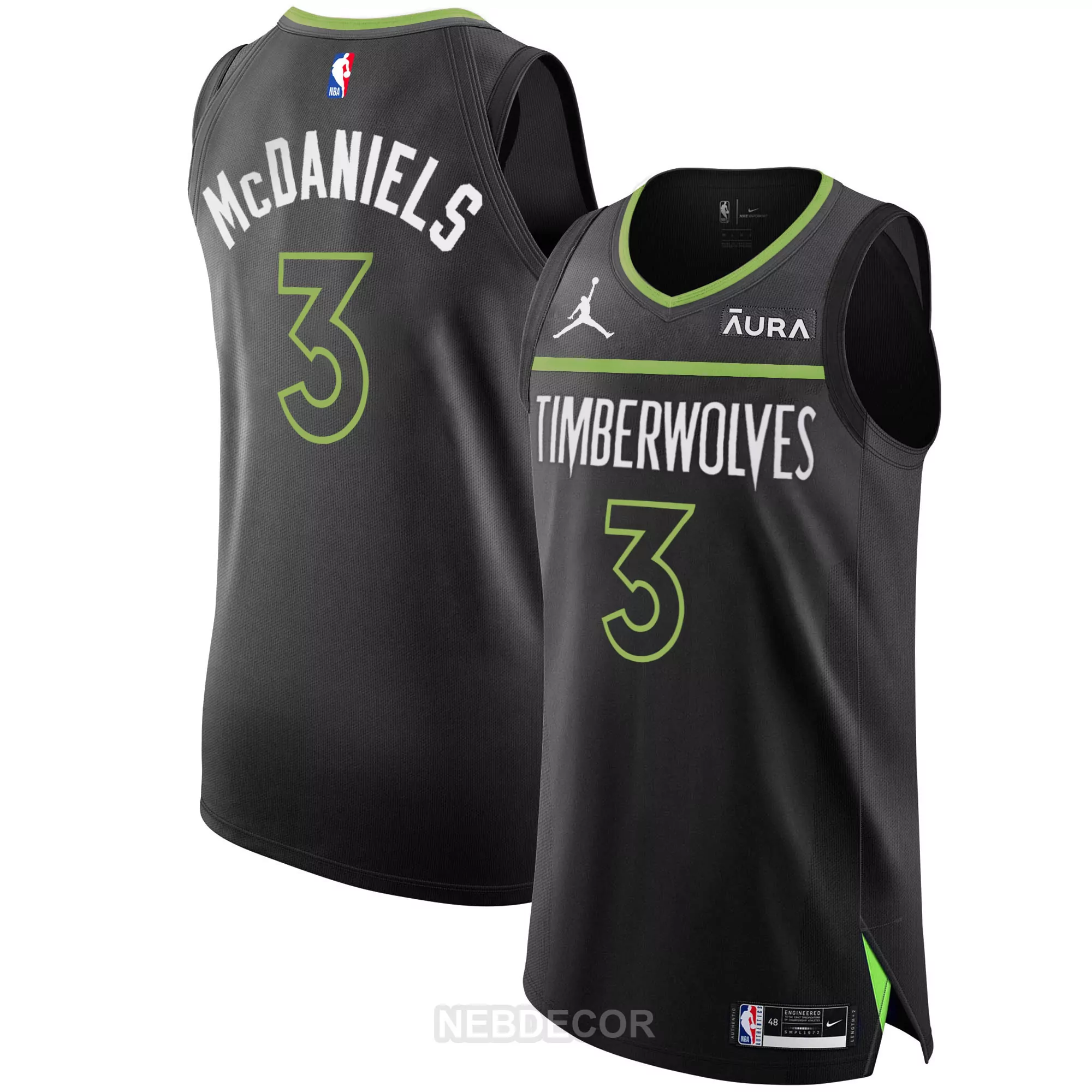 mcdaniels 3 men s stitched vapor jersey white minnesota timberwolves 2025 with embroidered patch