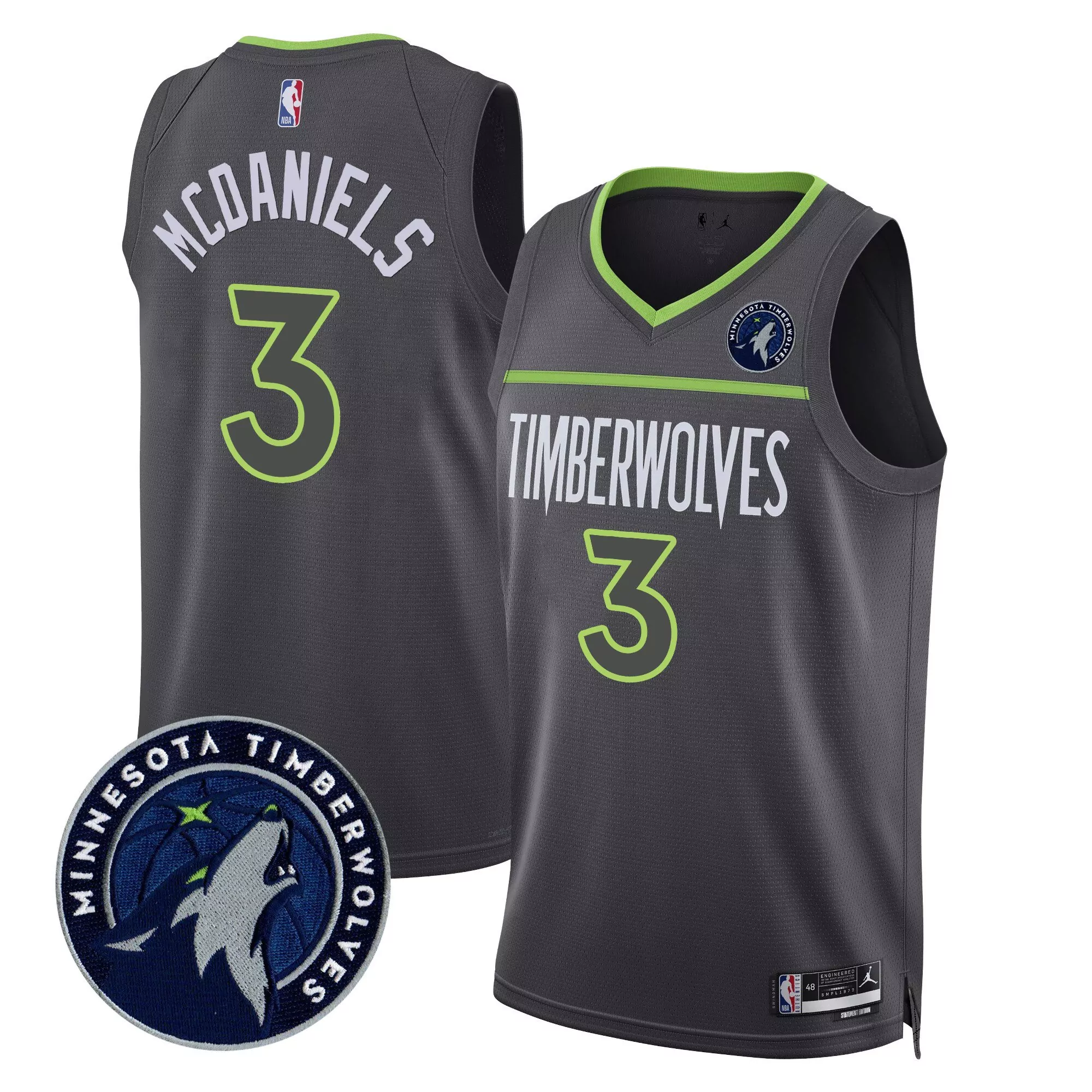 mcdaniels 3 minnesota timberwolves 2023 men s all stitched vapor jersey gray