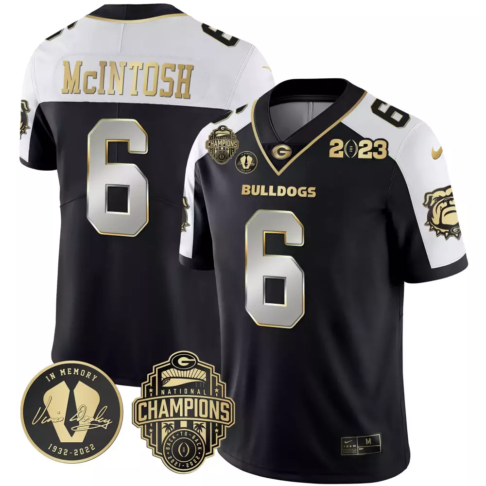 McIntosh 6 Georgia Bulldogs 2023 Men's Vapor Jersey | National Champions Edition | All Stitched Style | For Men, Women & Youth