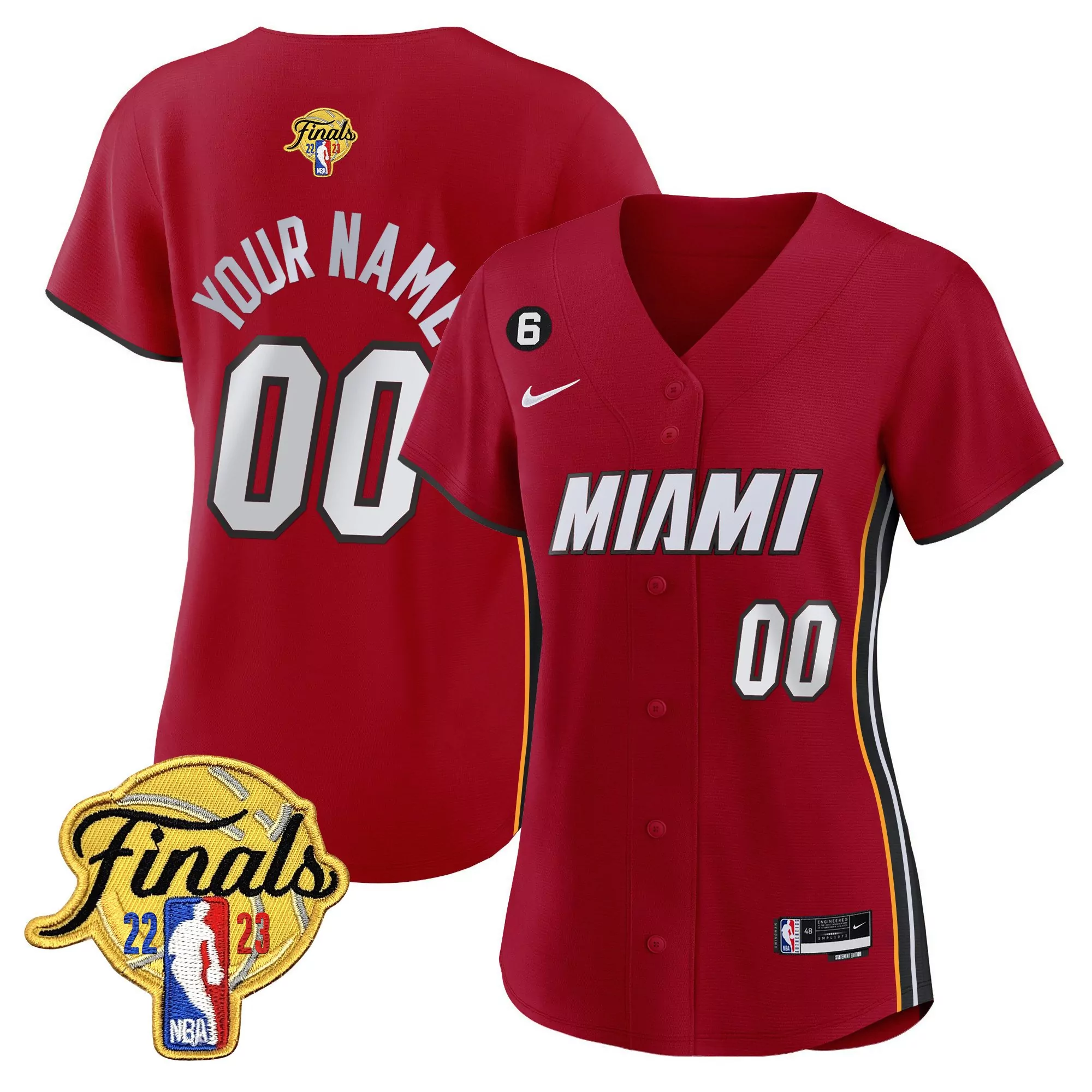miami heat 00 finals 22 23 all stitched vapor jersey red women s nike
