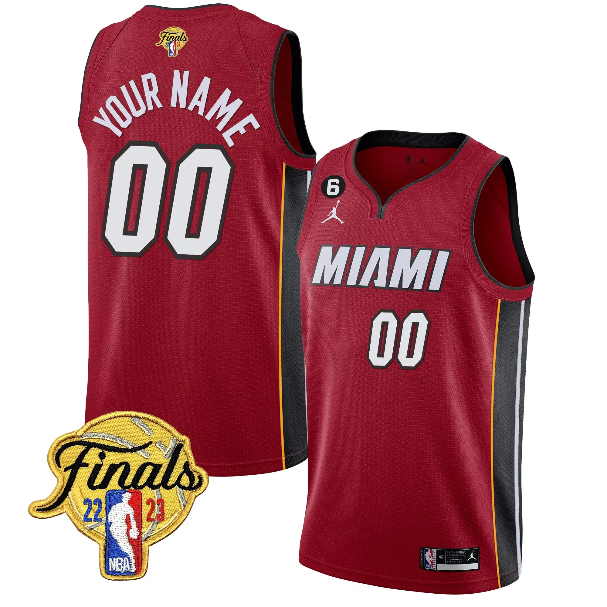 miami heat 00 your name 2023 men s all stitched vapor jersey finals edition red 1