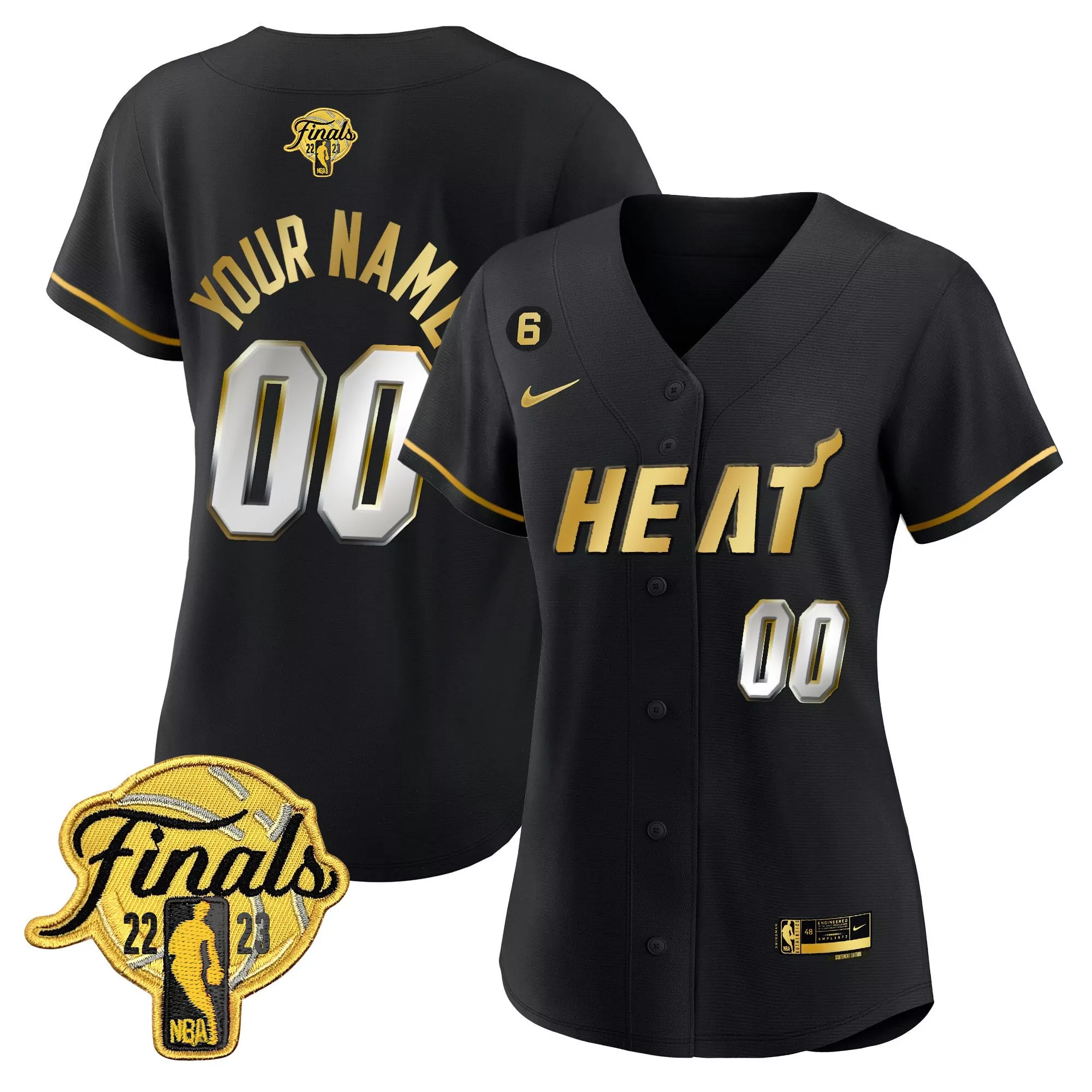 miami heat women s 2022 23 finals all stitched vapor jersey black 00