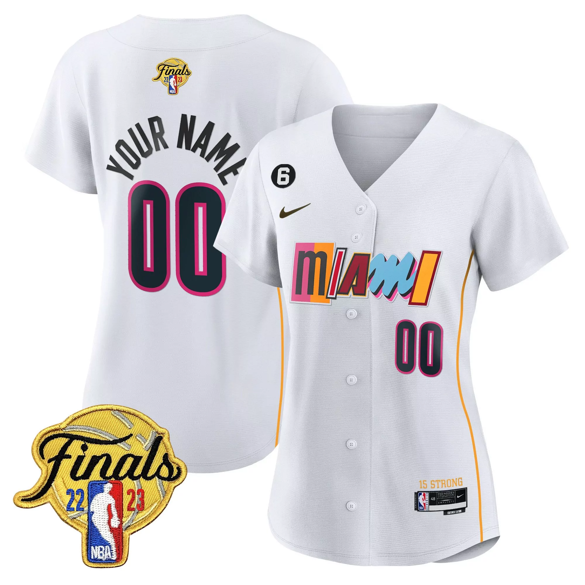 miami heat women s 2022 23 finals all stitched vapor jersey black 00