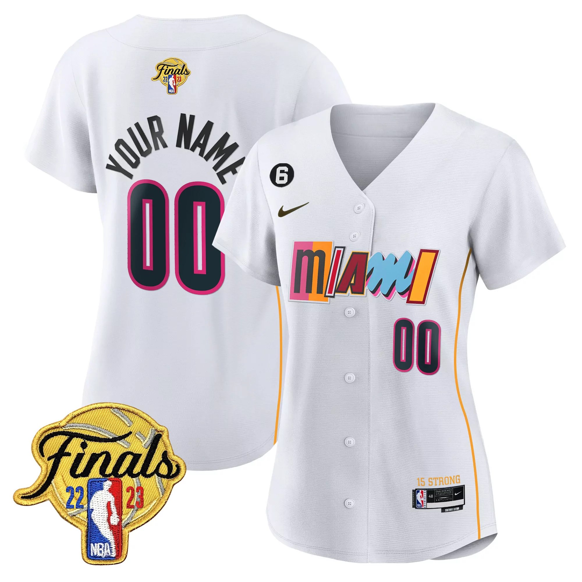miami heat women s 2022 23 finals black all stitched vapor jersey custom 00 1