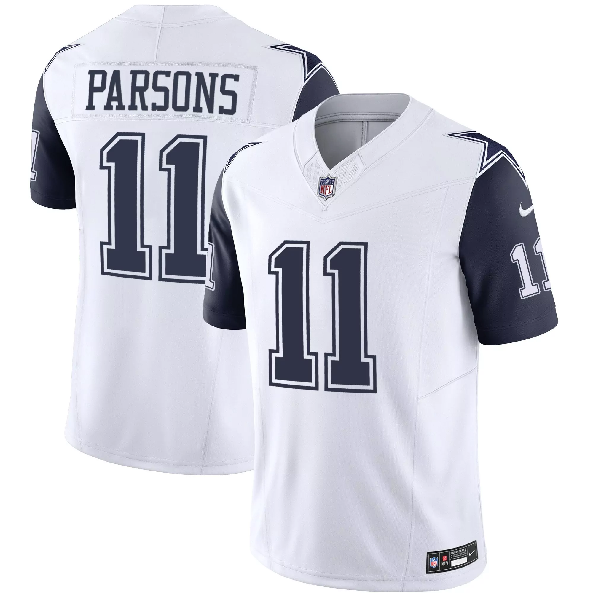 micah parsons 11 dallas cowboys 2023 men s all stitched vapor jersey white navy