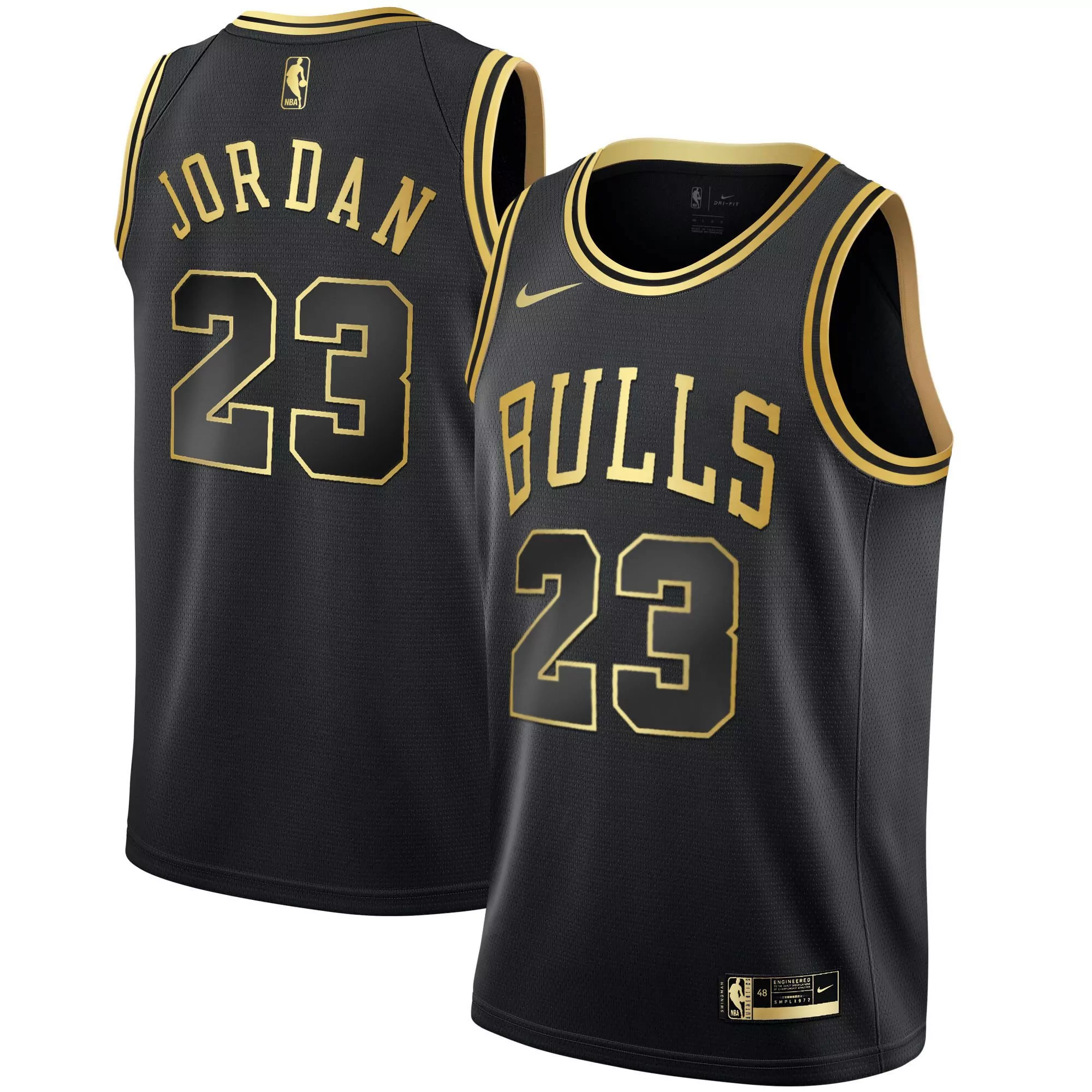 michael jordan 23 chicago bulls 2023 men s all stitched vapor jersey black gold edition 2