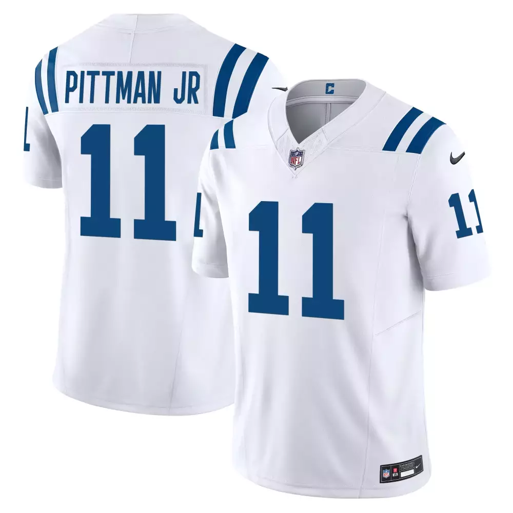 michael pittman jr 11 indianapolis colts 2023 men s all stitched vapor jersey white 1