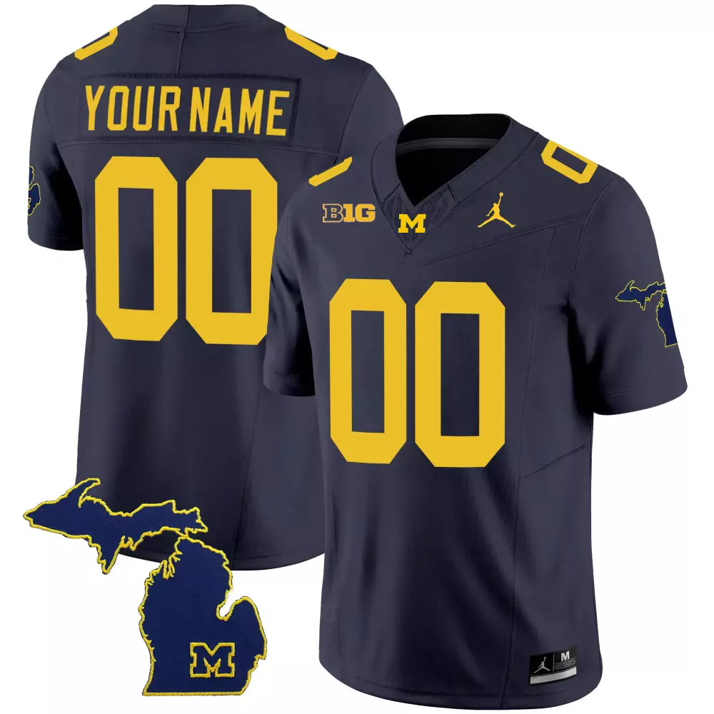 michigan wolverines colosseum nothing but the hits football jersey navy