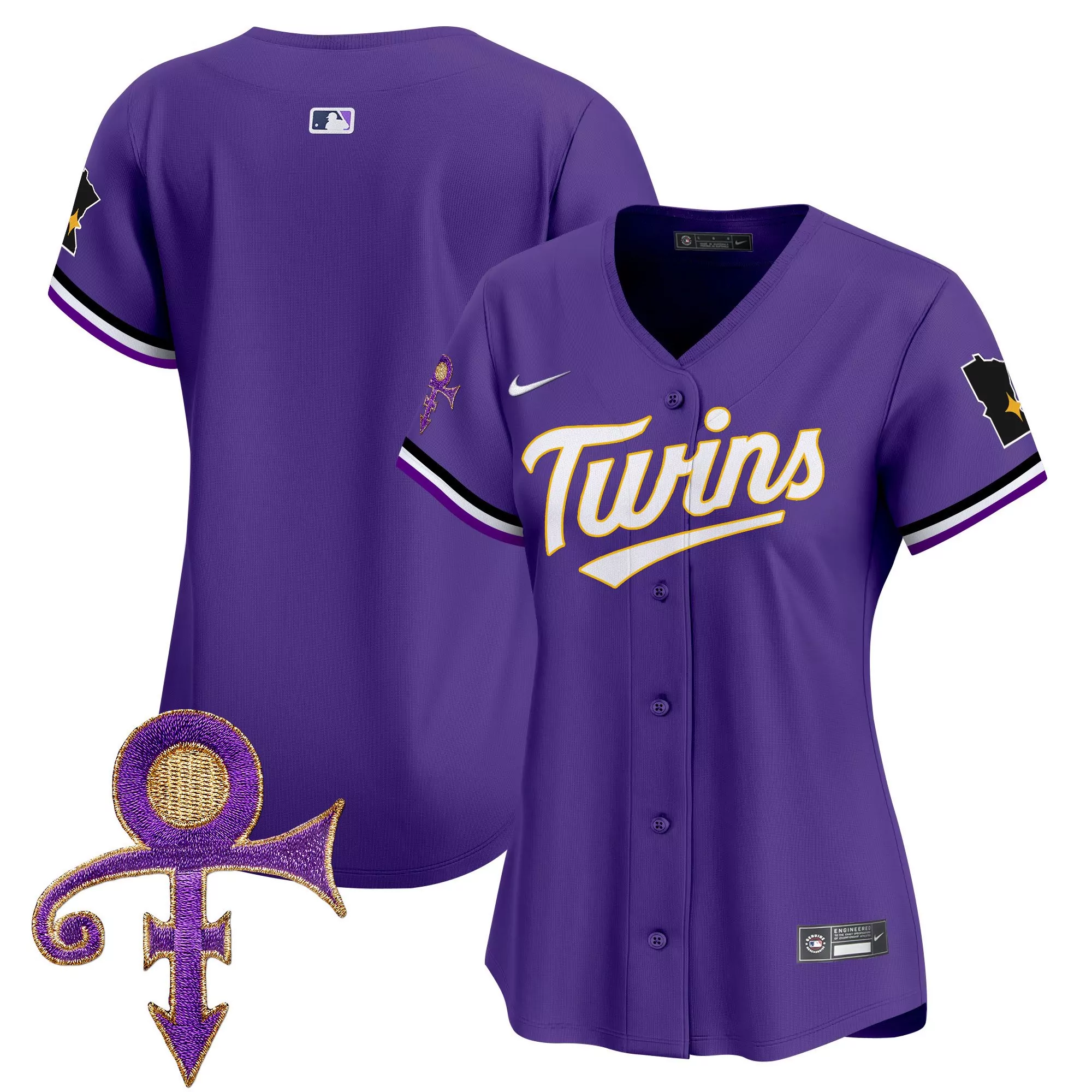minnesota twins women s year purple all stitched vapor jersey with prince patch