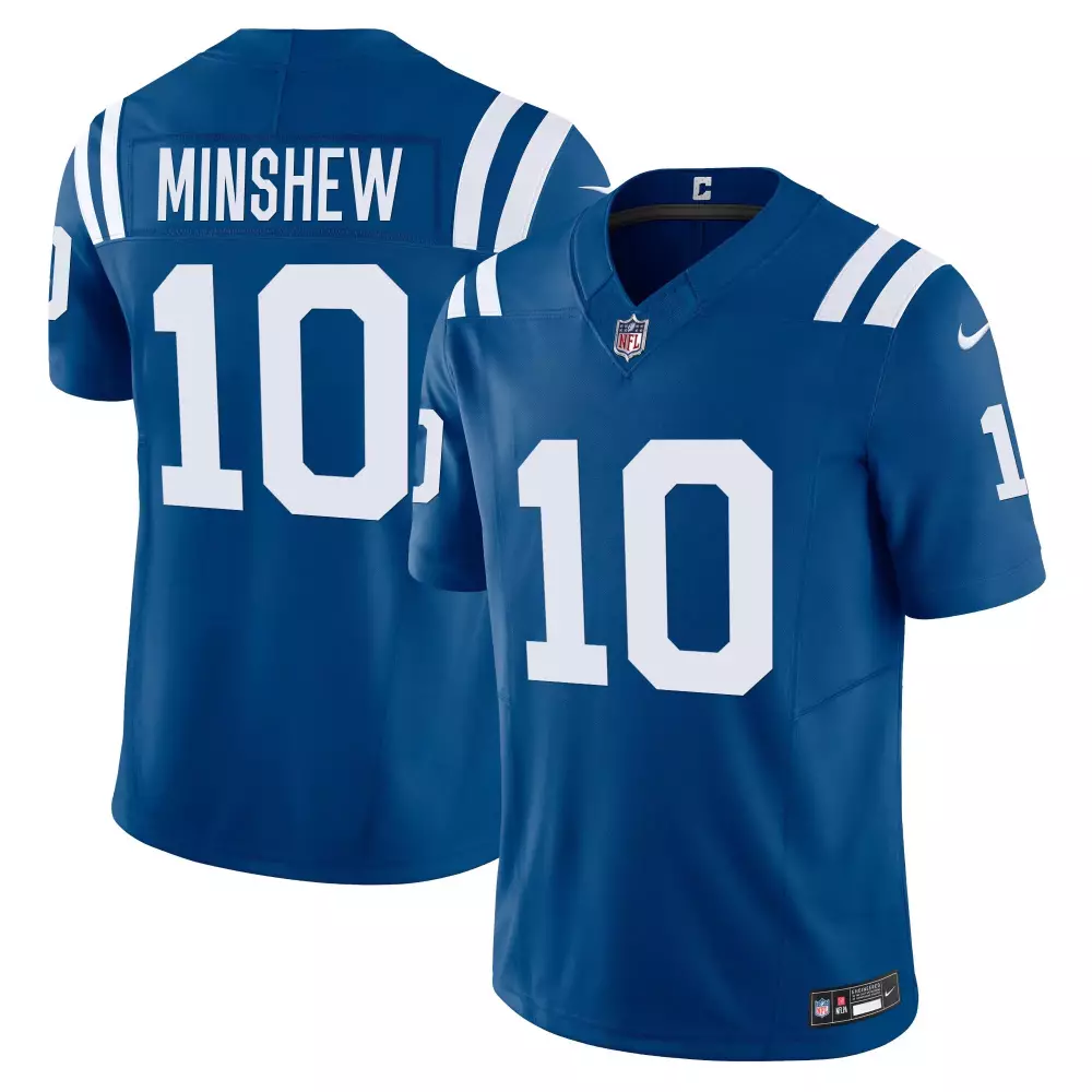 minshew 10 indianapolis colts 2023 men s all stitched vapor jersey blue 1
