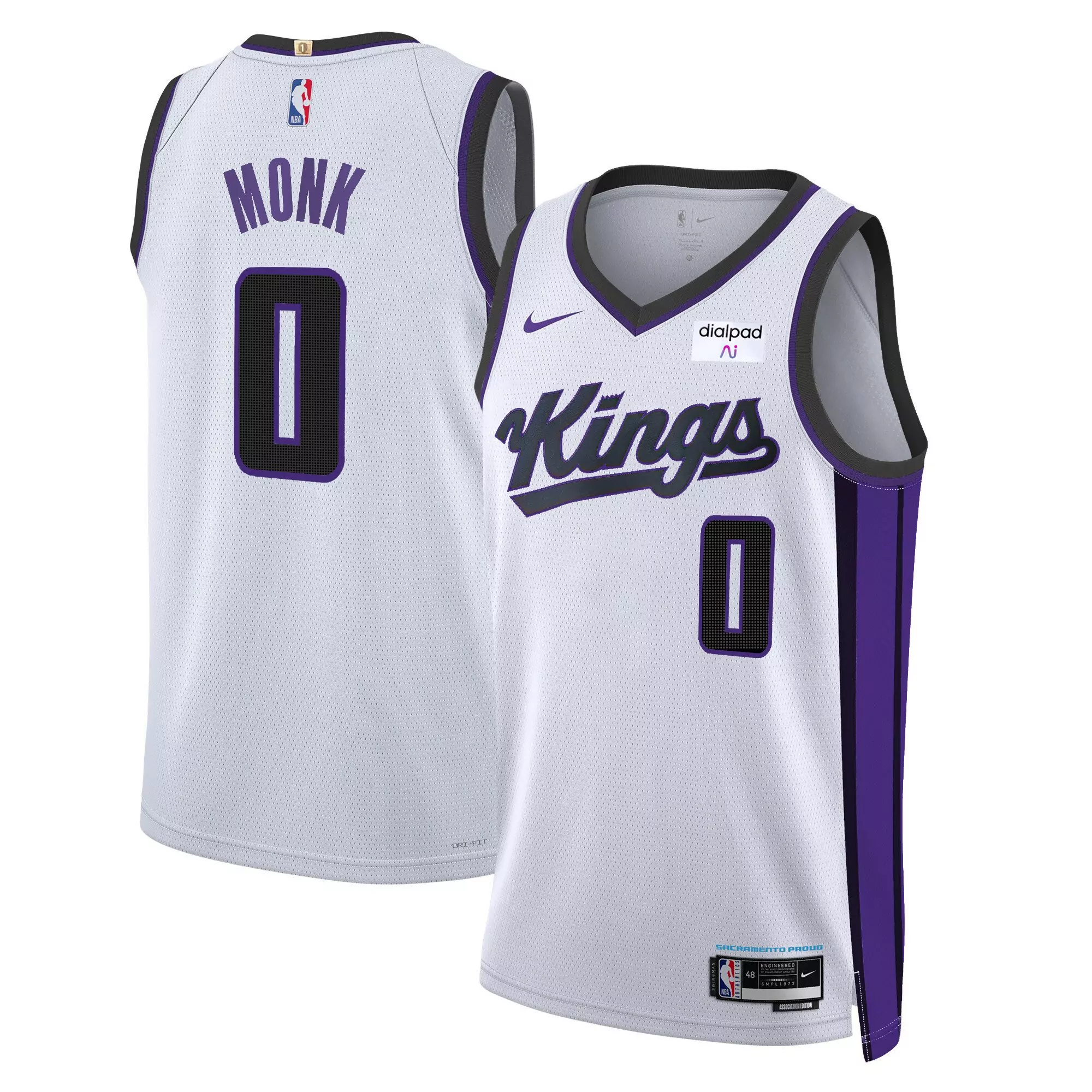 monk 0 sacramento kings 2023 men s all stitched vapor jersey purple