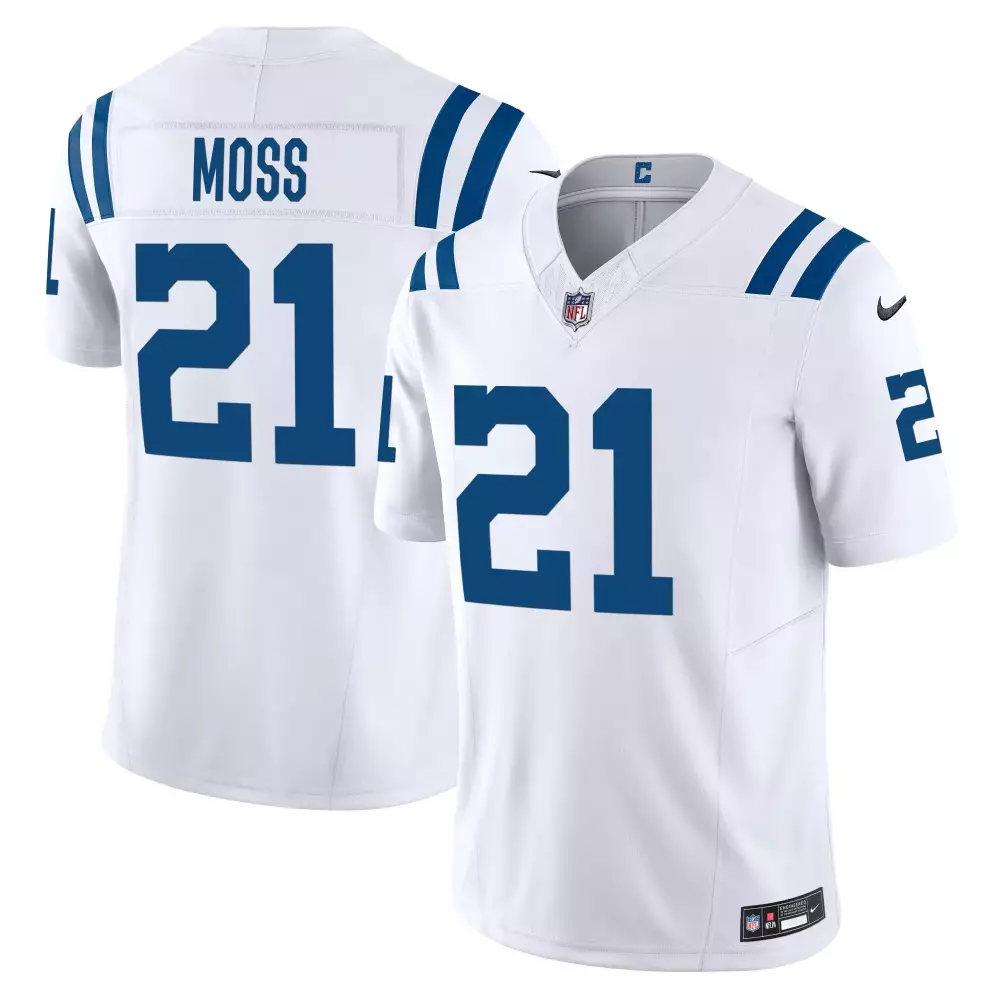 moss 21 indianapolis colts 2023 men s all stitched vapor jersey white