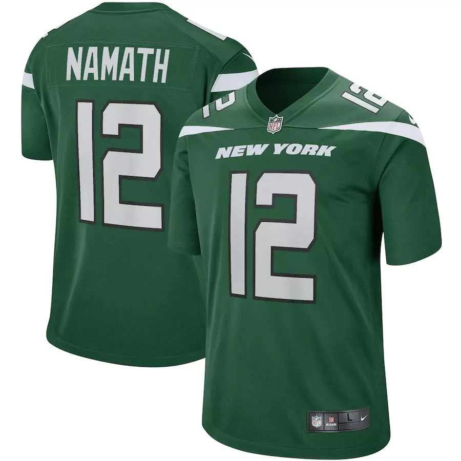 namath 12 new york jets 2023 men s all stitched vapor jersey green