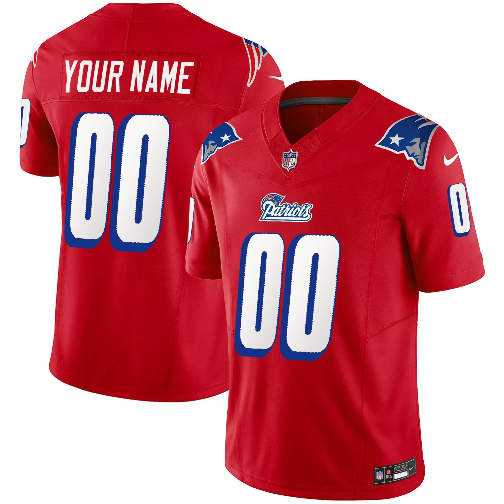 new england patriots red all stitched vapor jersey 00 2023 men s