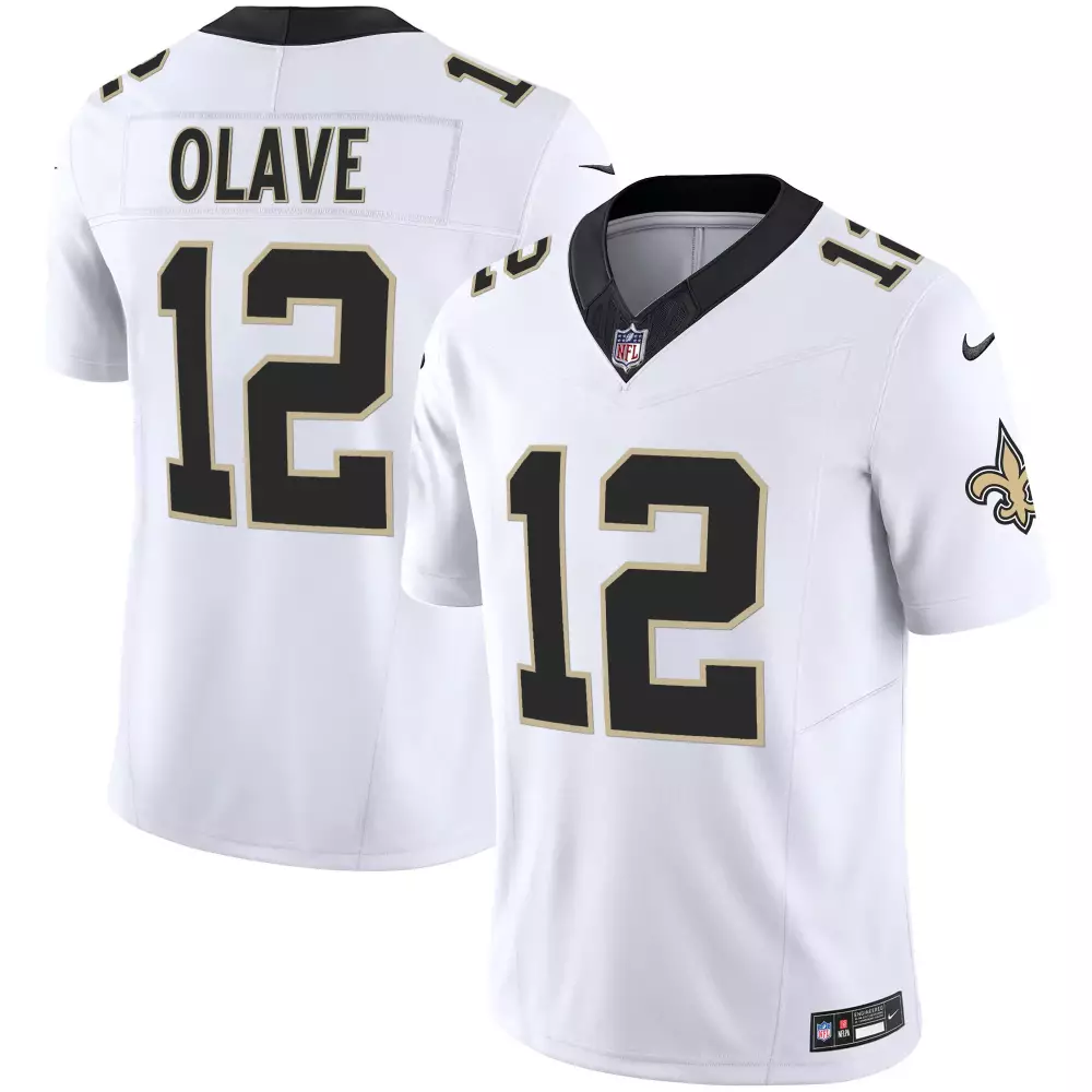 Olave 12 New Orleans Saints 2023 White Stitched Vapor Jersey | Stylish Fan Gear | Perfect for All | For Men, Women & Youth