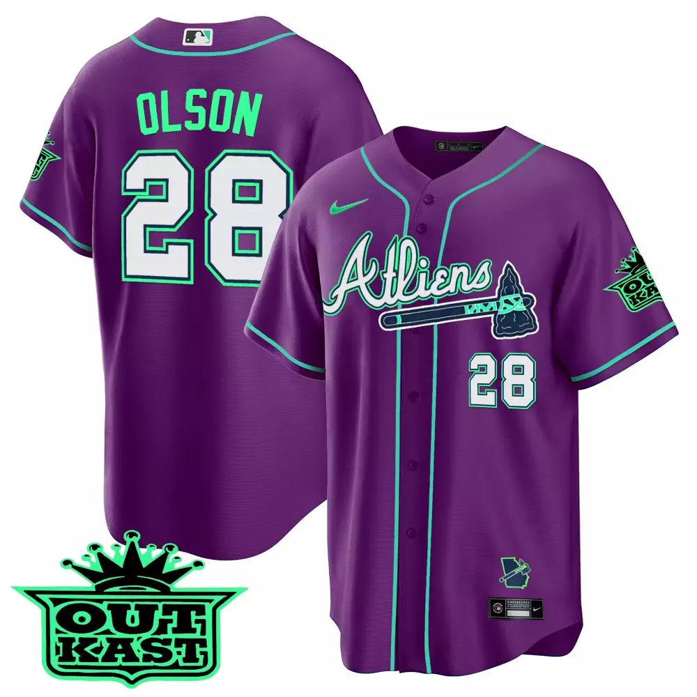 Olson 28 Atlanta 2023 Athenians Men's All Stitched Vapor Jersey | Purple Outkast Edition | For Men