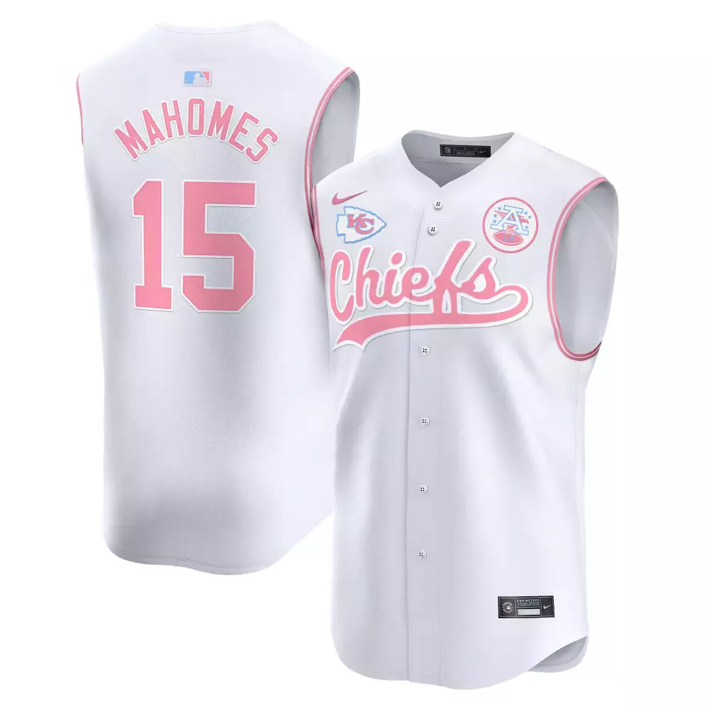 Patrick Mahomes Kansas City Chiefs 2023 Vapor Jersey | All Stitched White Pink Style | Limited Edition Fan Gear | For Men, Women & Youth