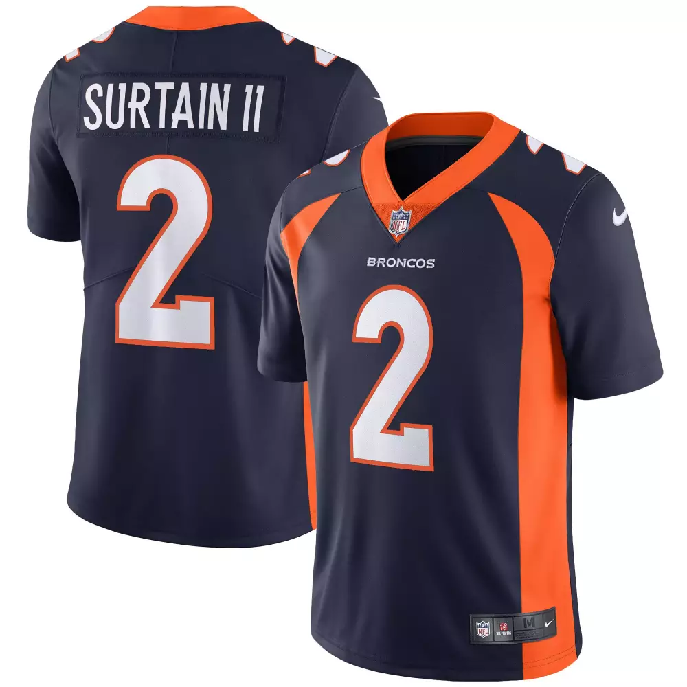 Patrick Surtain II Black Gold Men's Denver Broncos Vapor Jersey | Limited Edition Stitched Fan Gear | For Men, Women & Youth