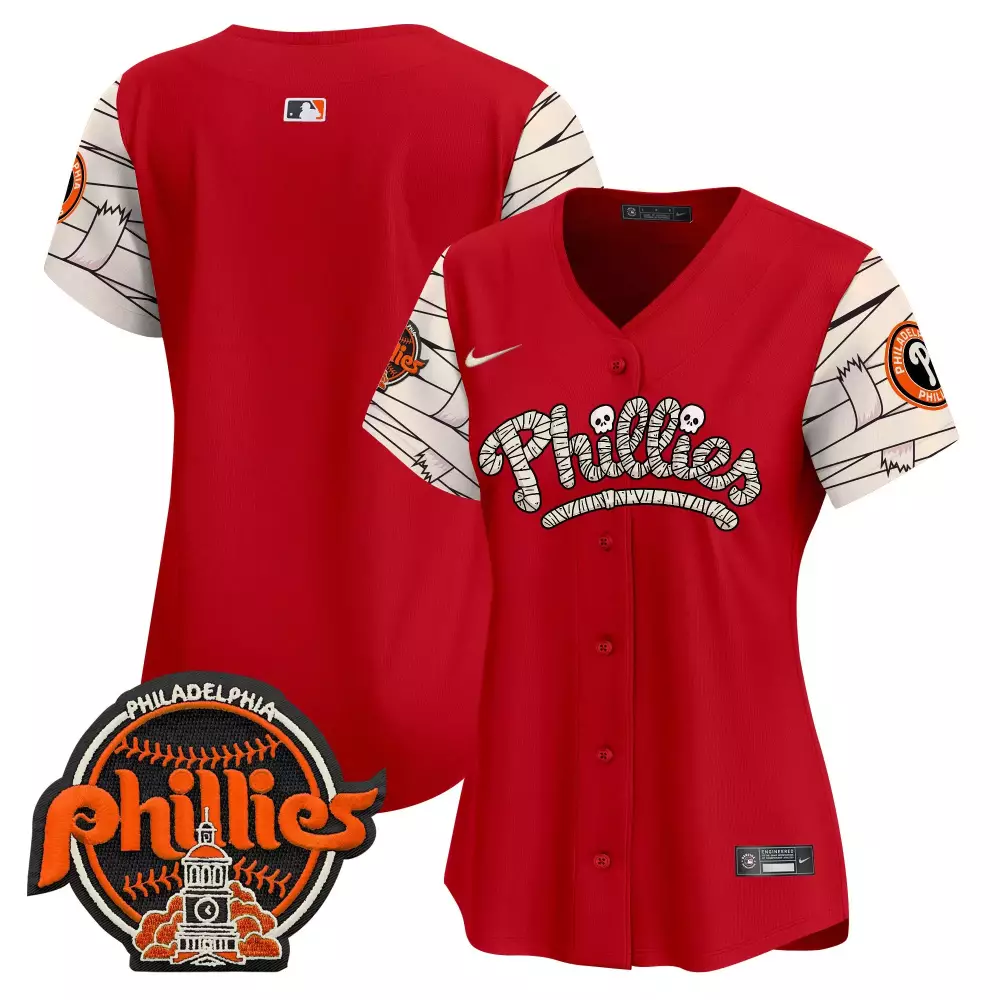 2023 Philadelphia Phillies Women's Stitched Vapor Jersey | Red Custom 00 with N L Patch | Perfect Gift Idea | For Men, Women & Youth