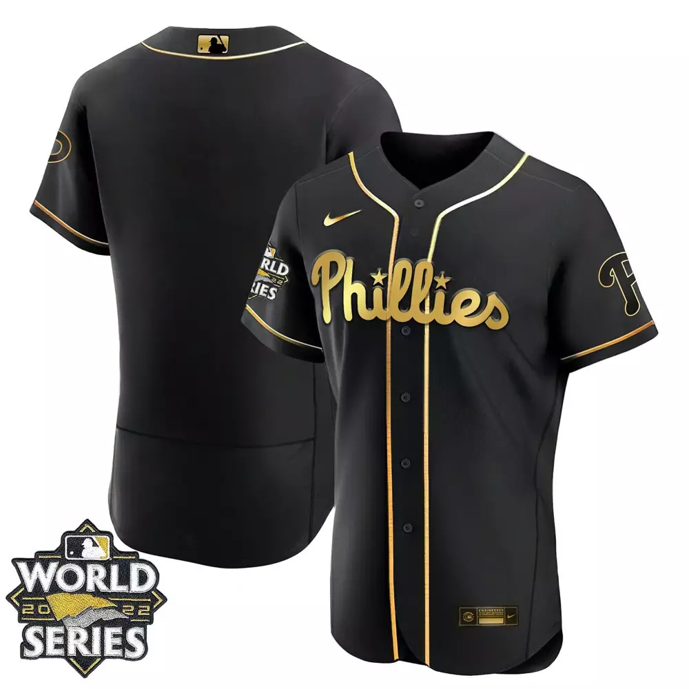 phillies 2022 world series black all stitched vapor jersey men s