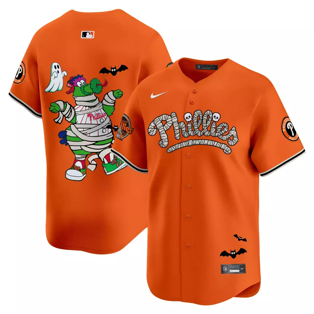 phillies halloween jersey all stitched vapor jersey 2023 men s orange limited edition