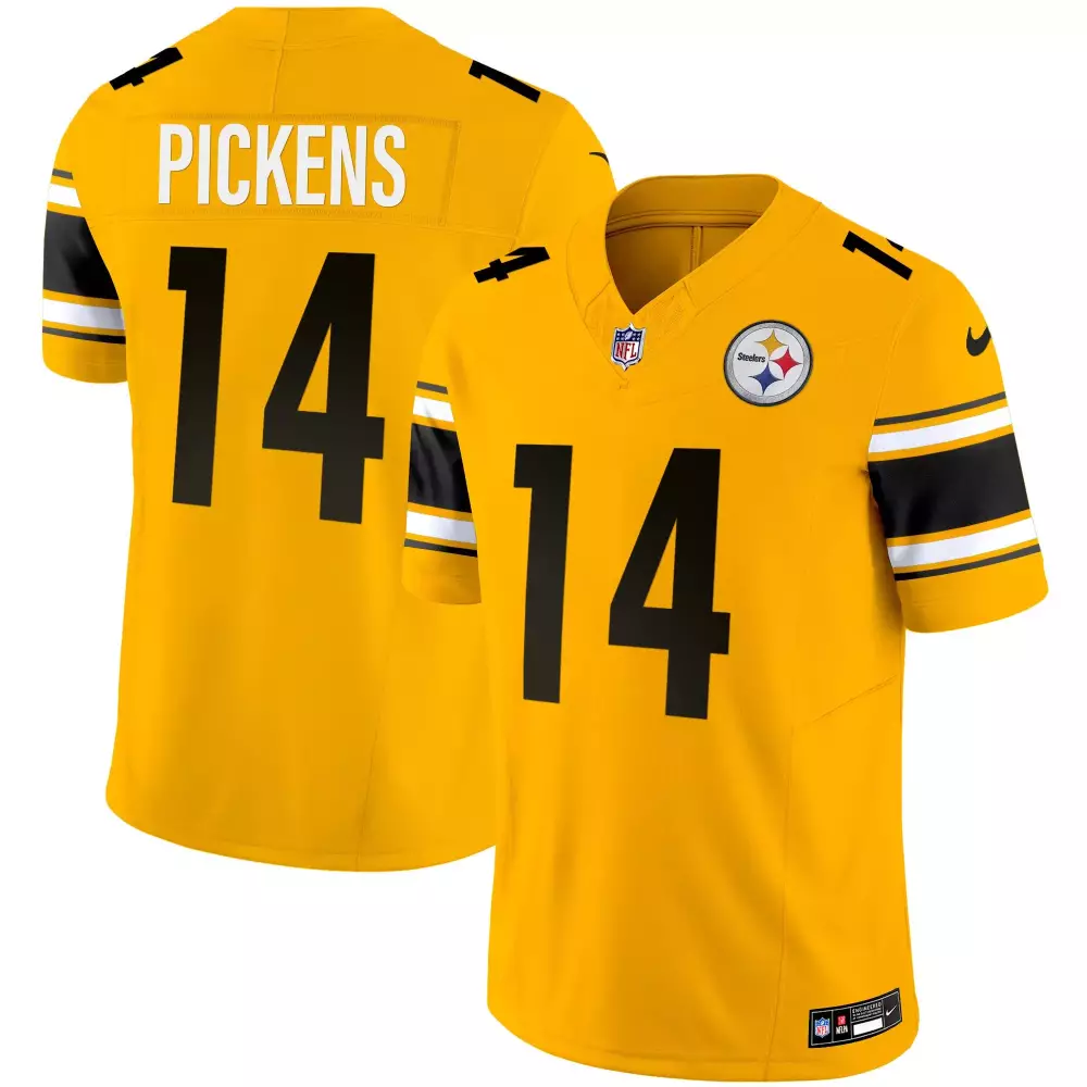 Pickens 14 Pittsburgh Steelers 2023 Vapor Stitched Jersey | Gold Edition | Limited Edition Fan Gear | For Men, Women & Youth
