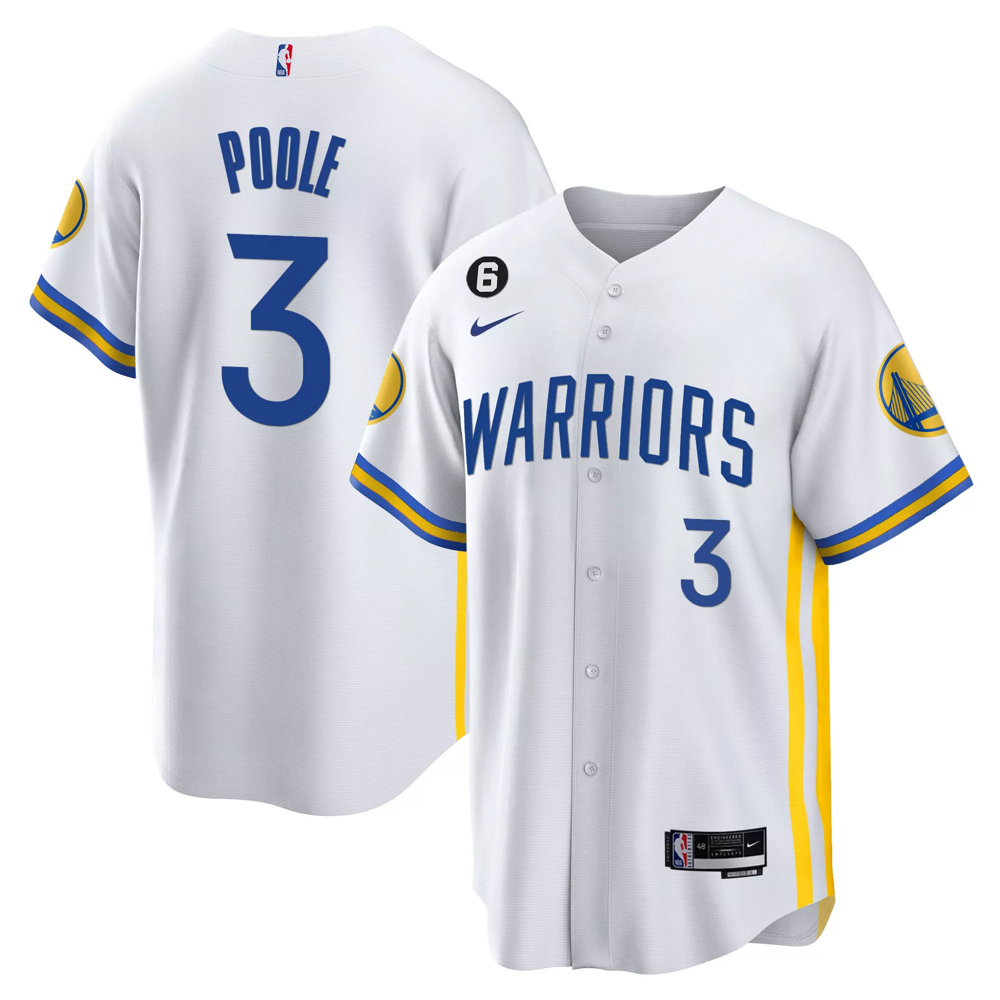 poole 3 golden state warriors 2023 men s all stitched vapor jersey blue edition 2